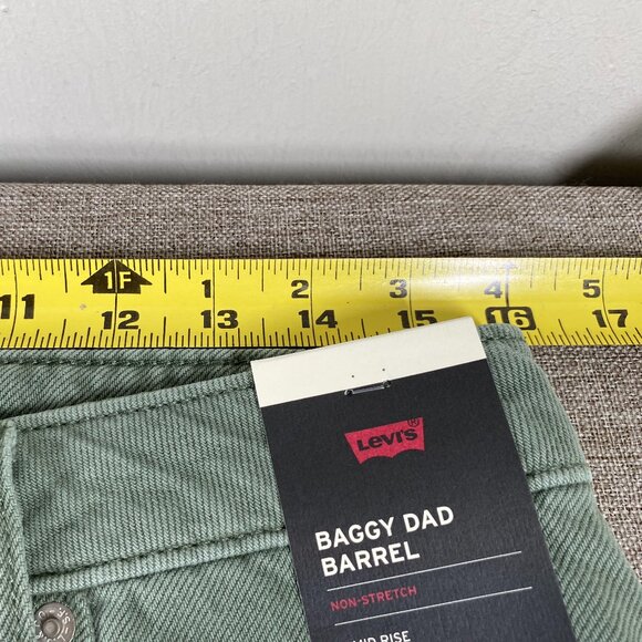 Levi's Premium Baggy Dad Barrel Denim Jeans Women's 29 Mid Rise Green Casual NWT - Picture 11 of 15